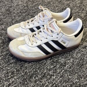 adidas Samba Leather Sneakers - White, Black & Gum